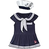 LXKIKMM Baby Girl Nautical Dress Sailor Suit Jumpsuit Romper