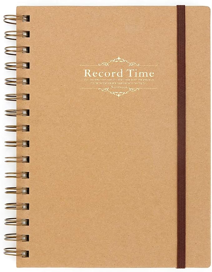 Kraft Hardcover A5 Spiral Notebooks, Metal TwinWire