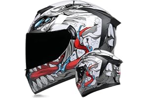 MotuoMr Unisex-Adult Full Face Motorcycle Helmet DOT Approved Motorbike Moped Street Bike Racing Crash Helmet with Graphic