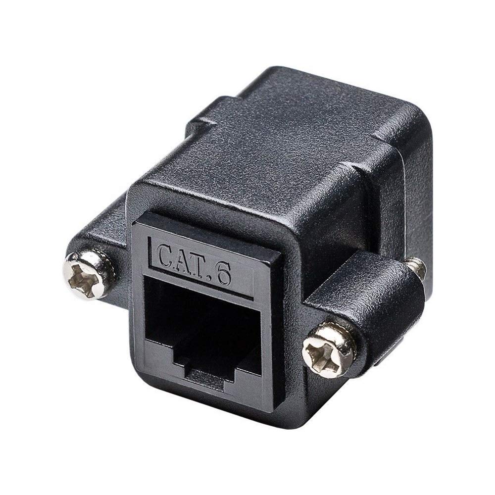 Goobay 81365 RJ45 Mounting Adapter with Mounting Flange, CAT 6, Black