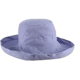 Scala womens Cotton Big Brim Hat With Inner Drawstring & Upf 50+ Rating