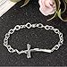 kintao Womens Cross Bracelet Link Bracelet for Women Cubic Zirconia Inlay Silver