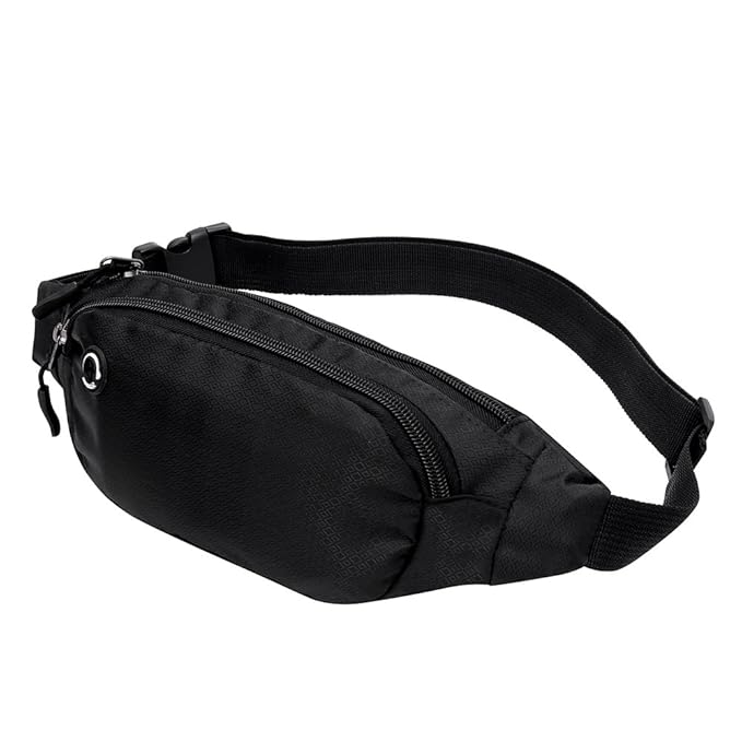 i-ZAGA Schwarze Bauchtasche für Reise, Wasserdicht Gürteltasche für Damen und Herren Sport & Outdoor Aktivitäten