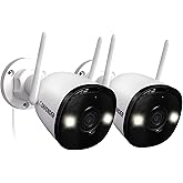Defender AI Powered 4K Guard Pro 8MP WiFi 6, Plug-in Power Wireless Security Camera Outdoor, with Smart AI Human Detection, Bluetooth, Two-Way Talk, Works w/Guard App, 2 Pack