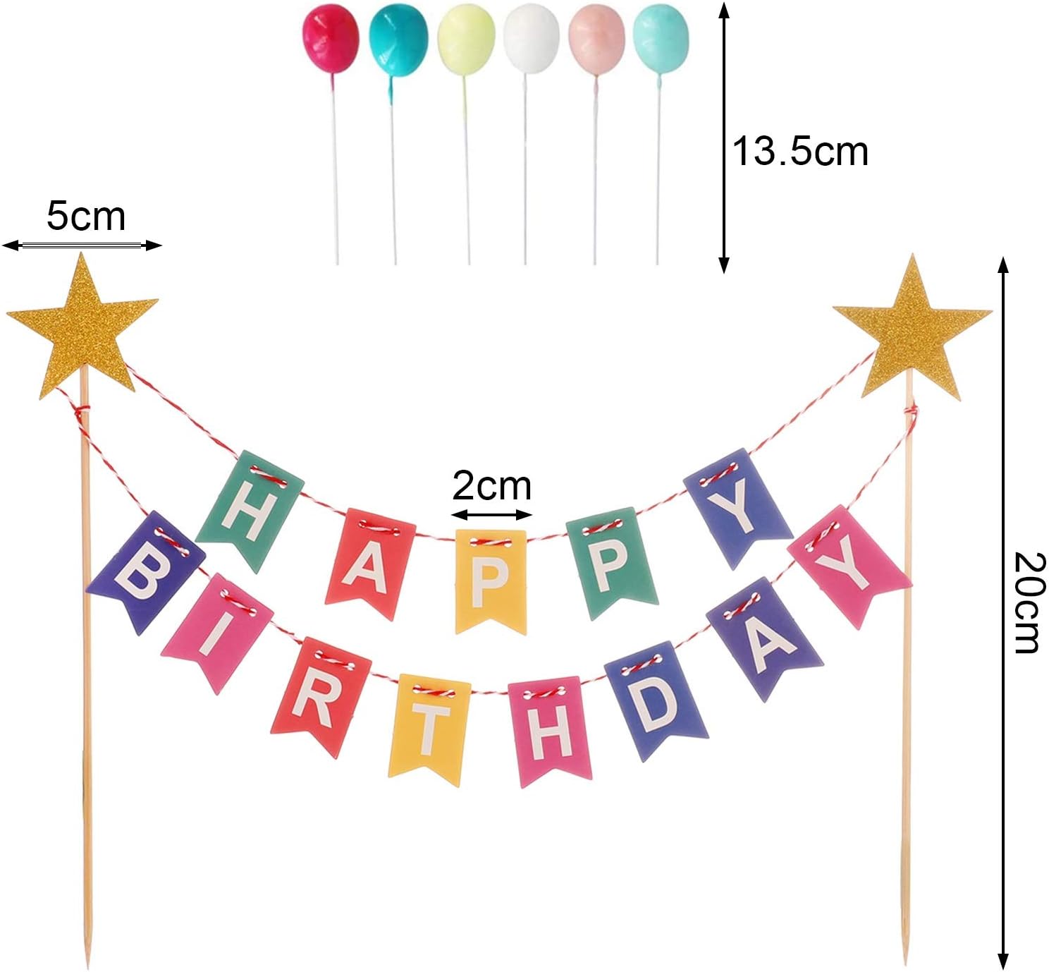 QINREN Birthday Cake Topper Bunting Set - Image 3