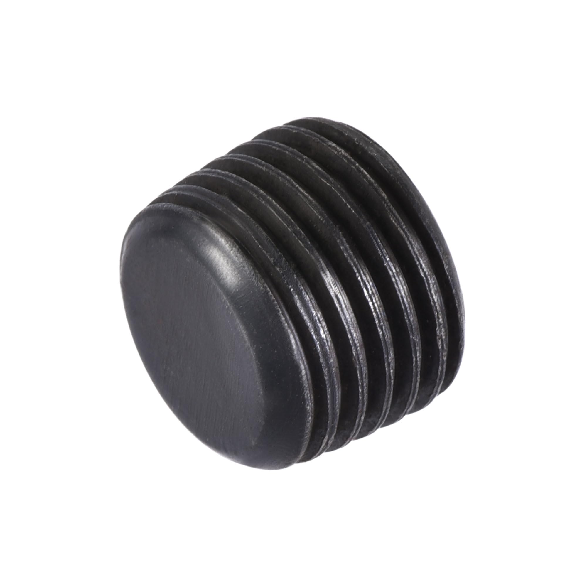 sourcing map Carbon Steel Internal Hex Thread Socket Pipe Plug, 1/4PT Male Thread Black Pipe Cap, for Garden Pipe Pneumatic Solenoid Valve, 20Pcs