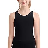 DOCUMO Girls Tank Tops Double Lined Racerback Crop Tops for Kids Sleeveless Workout Tops for Dance, Yoga, Running, Sports
