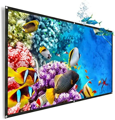 OWLENZ 100- inch 16:9 Portable Projector Screen Simple Wall Mounted Front &amp; Rear Window Projection Screen Flexible Cloth Indoor Outdoor Backyard Theater Suitable for HDTV/Sports/Movies/Presentations