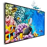 OWLENZ 100- inch 16:9 Portable Projector Screen Simple Wall Mounted Front & Rear Window Projection Screen Flexible Cloth Indoor Outdoor Backyard Theater Suitable for HDTV/Sports/Movies/Presentations