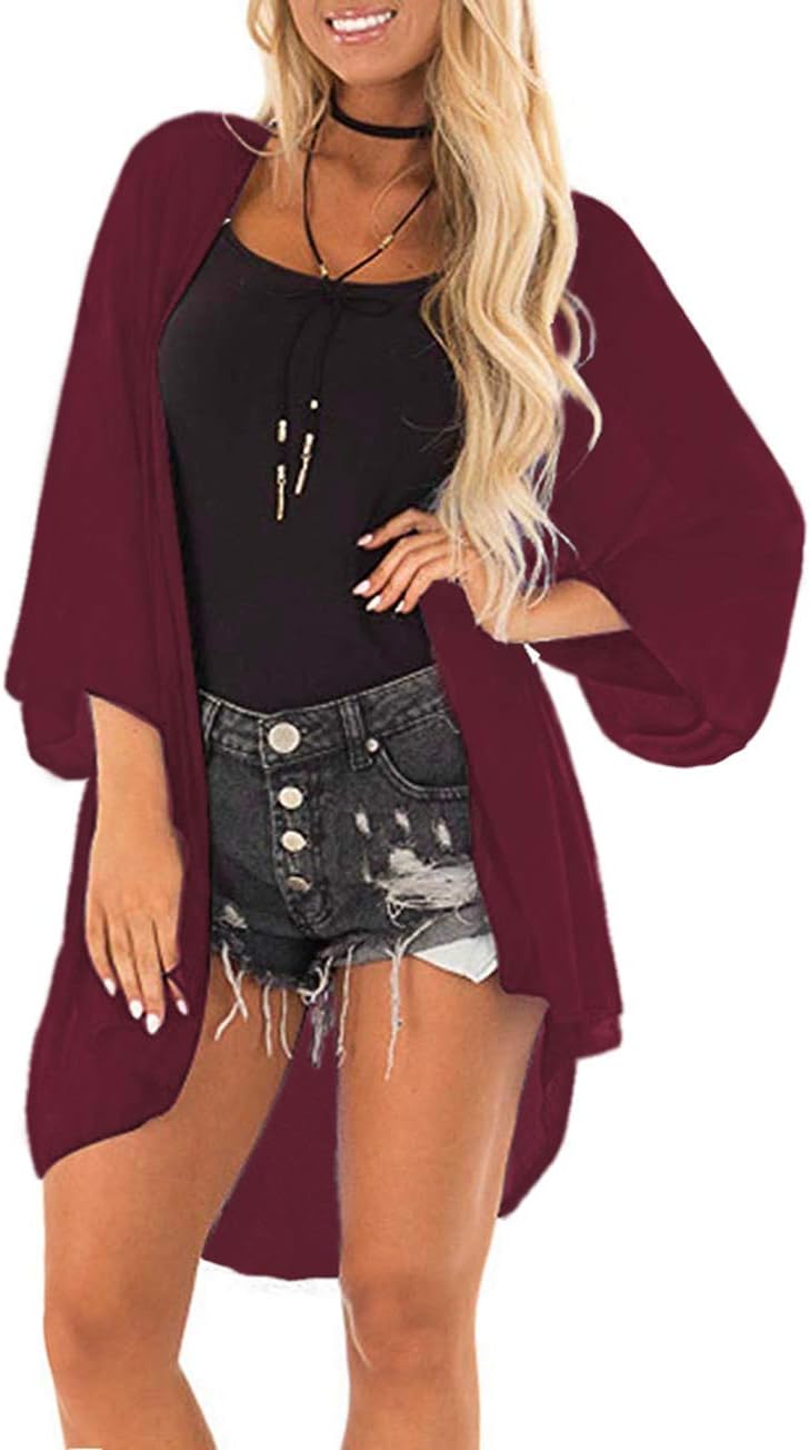 Cardigã feminino quimono frente aberta Kimonos leve para o verão Plus