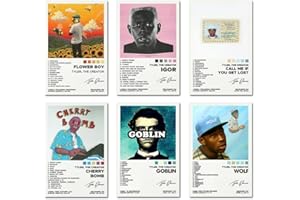 BKIOQOH A Set of 6 canvas posters,Tyler Poster The Creator Flower Boy Poster Igor Poster Call Me If You Get Lost Poster Cherry Bomb Poster Goblin Poster Wolf Poster 6 Piece Set,8x12IN Canvas Prints Unframed Set of 6