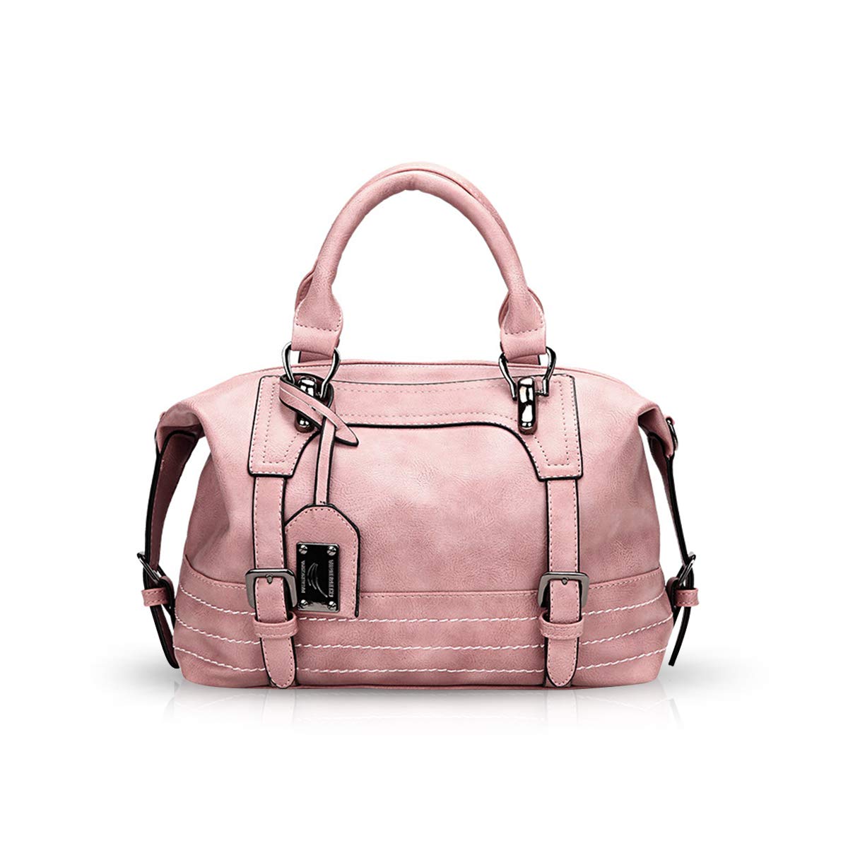 NICOLE&DORIS Fashion Oil Wax Women Handbags Shoulder Bag Diagonal Bag Crossbody Bag Messenger Bags Girl Handbags Boston Bags Pink