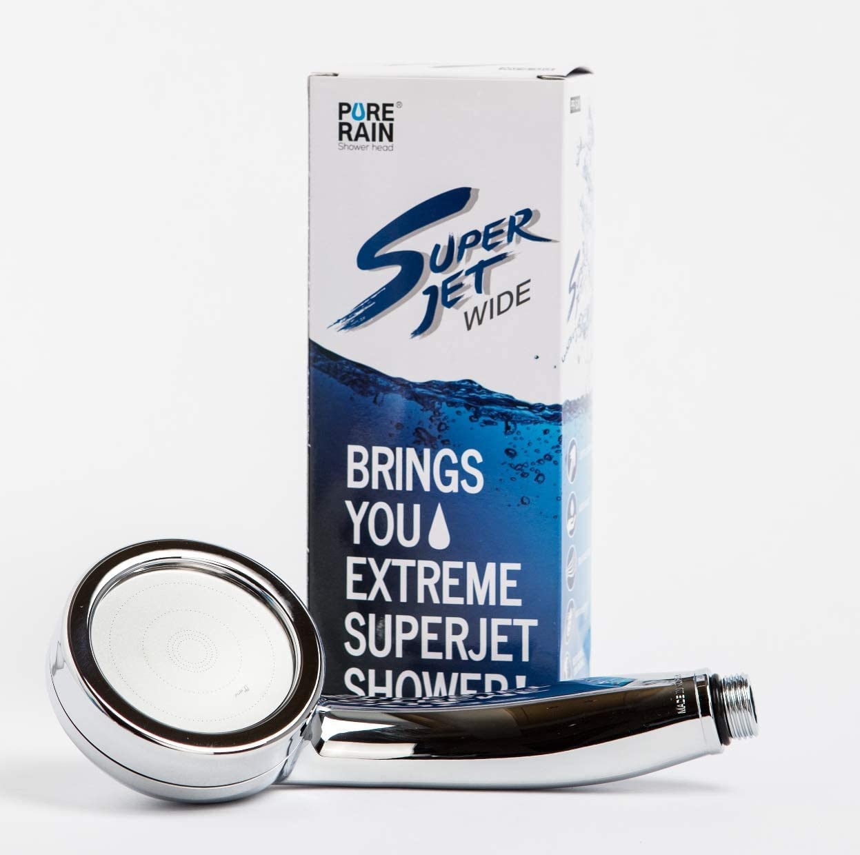 Eurotel Pure Rain High Pressure Shower Head 25% Energy Saving Negative Ion