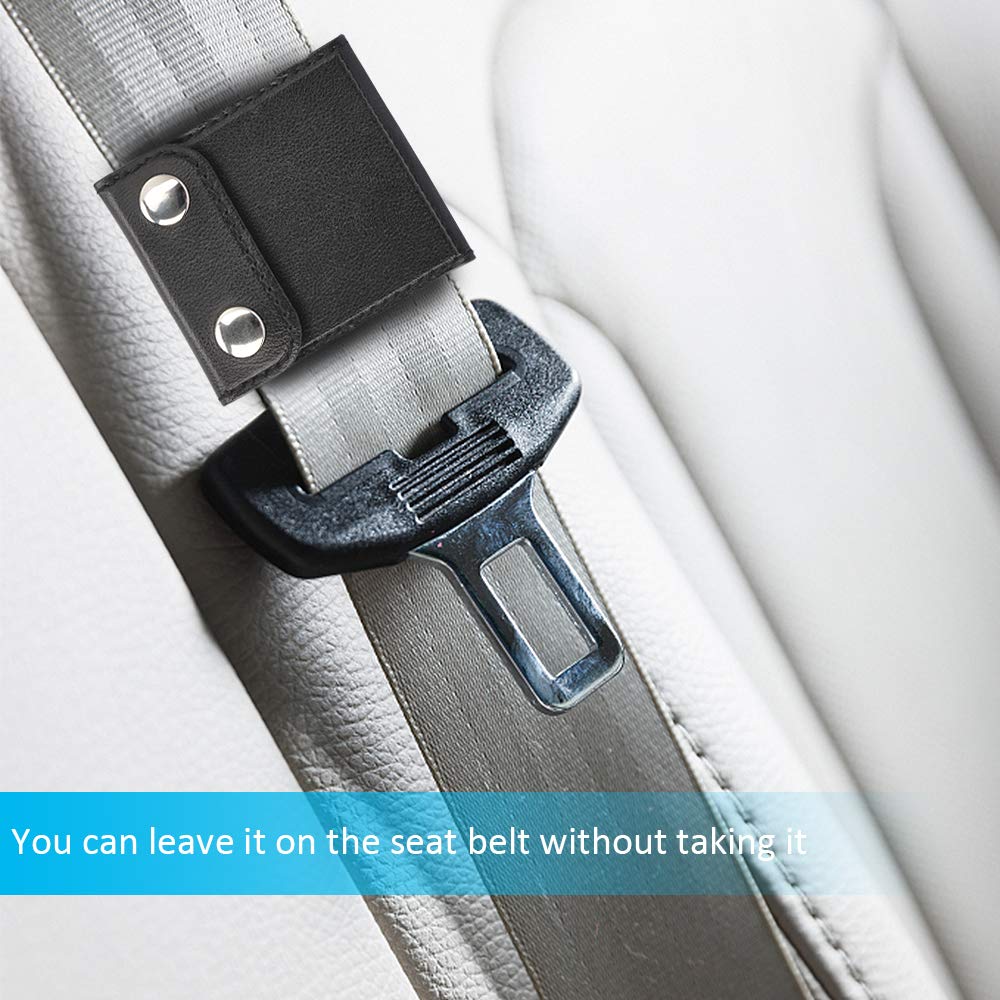 Sunstudious Seatbelt Adjuster, Seat Belt Adjuster for Adults Kids PU Leather Auto Shoulder Neck Protector Strap Positioner Locking Clip Safety Covers