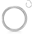 PIERCINGBOY 20 Gauge 316l Surgical Steel Hinged Nose Rings Hoop 20g 7mm Nose Ring Hoop Silver Septum Clicker Hypoallergenic Cartilage Earring Helix Tragus Daith Rook Ear Nose Lip Piercing Jewelry