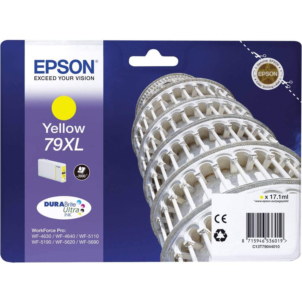 Epson 79XL Leaning Tower Of Pisa Yellow Genuine, XL High Yield Ink Cartridge DuraBrite Ultra