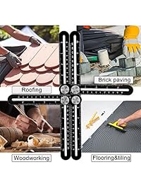 Regla de medición de ángulos múltiples, herramienta de plantilla de angulador universal, herramienta de medición de aleación de aluminio mejorada de Cosmoware para manitas, artesanos, carpinteros, bricolaje, negro