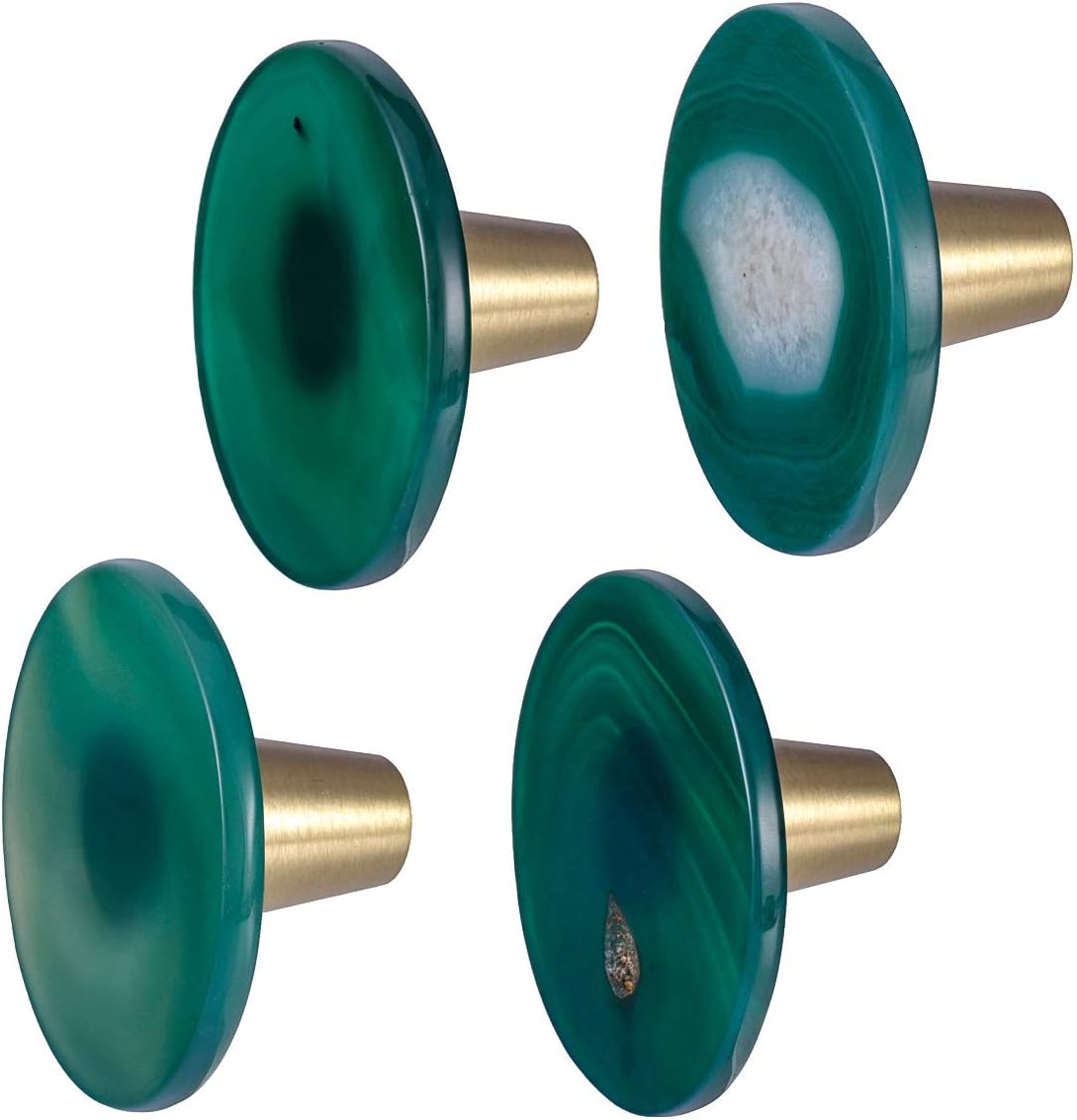 mookaitedecor Set of 4 Green Agate Drawer Knobs with Screws - Image 4