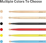 Donner Black Drum Sticks 7A Classic Maple Wood 2 Pair with Carrying Bag view 6