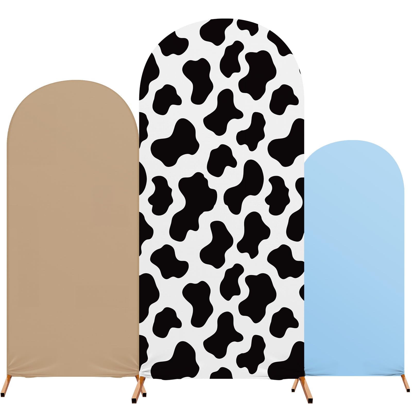 Photo 1 of **MISSING PARTS/check clerk comments**
RimCereal 3 Sets Cow Theme Party Arch Backdrop Cover Cow Birthday Party Decorations Spandex Stretch Backdrop Stand Cover 4ft, 5ft, 6ft for Birthday Banquet Ceremony (Light Brown)