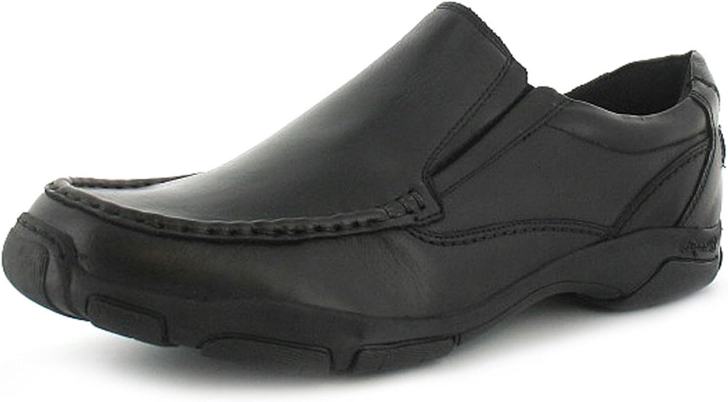 Mens Black Wrangler Leather Slip On Shoes - Black - UK SIZE 12: Amazon ...