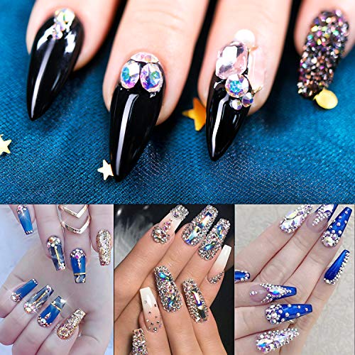 UV Nail Art 15ml Rhinestone Glue Gel Adhesive + 2 Boxes Nail Rhinestones + 1 Dual-Use Pen Pick Up Resin Gems Jewelry Diamond Beads Polish Clear Decoration Thicker And More Sticky