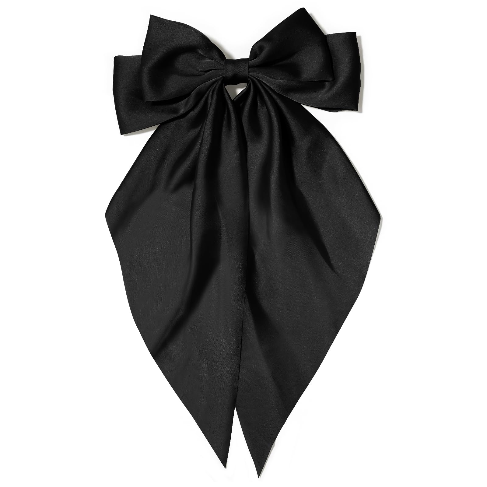 Photo 1 of Big Hair Bows for Women: Silky Satin Hair Clips with Long Tails, Cute Ribbons and Coquette Barrettes for Girls