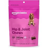 Amazon Basics Dog Hip &amp; Joint Daily Supplement Chews with Glucosamine, MSM, and Vitamin C, Duck Flavored, 60 Count, Packaging May Vary
