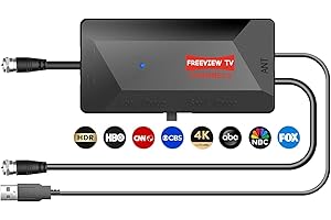 DGUPSP TV Antenna Amplifier, 25dB High Gain Signal Booster for Digital TV Antenna Indoor, Low Noise/Clears Up Pixelated Amplifier, Adjustable dB&Timer, USB Cable Power Supply