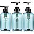 Segbeauty Shampoo and Conditioner Dispensers, 10oz Refillable Pump Bottles for Shower 300ml Body Wash Shampoo Dispenser 3 Packs Empty Plastic Press Bathroom Liquid Body Soap Gel Lotion Dispenser Blue