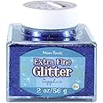 Sulyn Extra Fine Sapphire Blue Glitter Stacker Jar, 2 ounces, Non-Toxic, Stackable and Reusable Jar, Multiple Slot Openings for Easy Dispensing and Mess Reduction, Blue Glitter, SUL50867