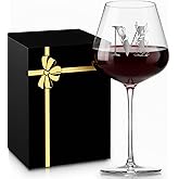 Initial Crystal Wine Glasses for Women Lady Friend Coworker Work Besties Gifts Colleague Manager Supervisor Executive Assistant Birthday Farewell Leaving Retirement Christmas Holiday Appreciation,M