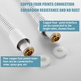 CUNQN 1.5m Shower Hose Replacement Pipe Universal Standard 1/2" Brass Fitting view 6