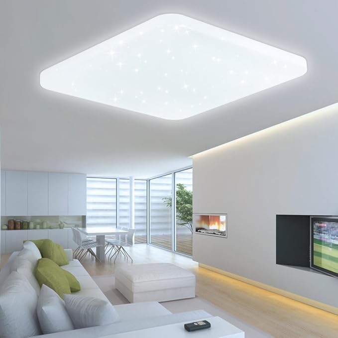 HG® 60W LED Deckenleuchte Deckenbeleuchtung Weiß Wandlampe eckig Deckenlampe Esszimmer Wohnraum Badlampe Sternenhimmel Panel 