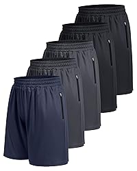 BOOJO 5 Pack Athletic Basketball Mens Shorts with
