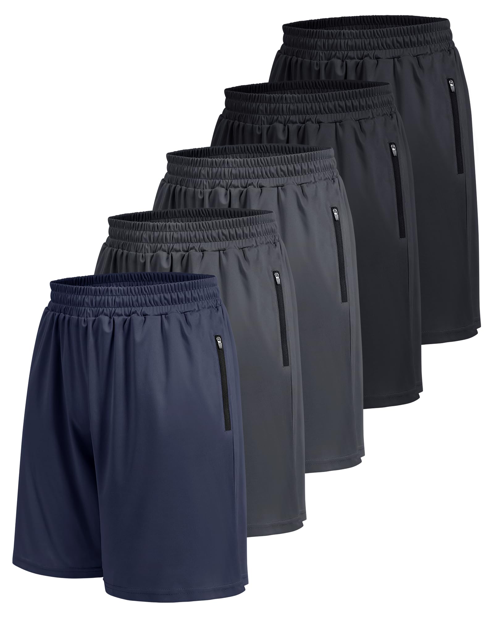 BOOJO 5 Pack Athletic Basketball Mens Shorts with