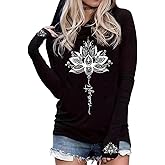 Live by The Sun Love by The Moon Hoodie Women's Sun and Moon Casual Long Sleeve Sweatshirt Round Neck Pullover Tops