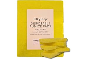 SilkyStep Disposable Pumice Pads 40 Pack – Medium Coarse Foot Scrub Pads for Pedicure & Callus Removal – Hygienic Single-Use 