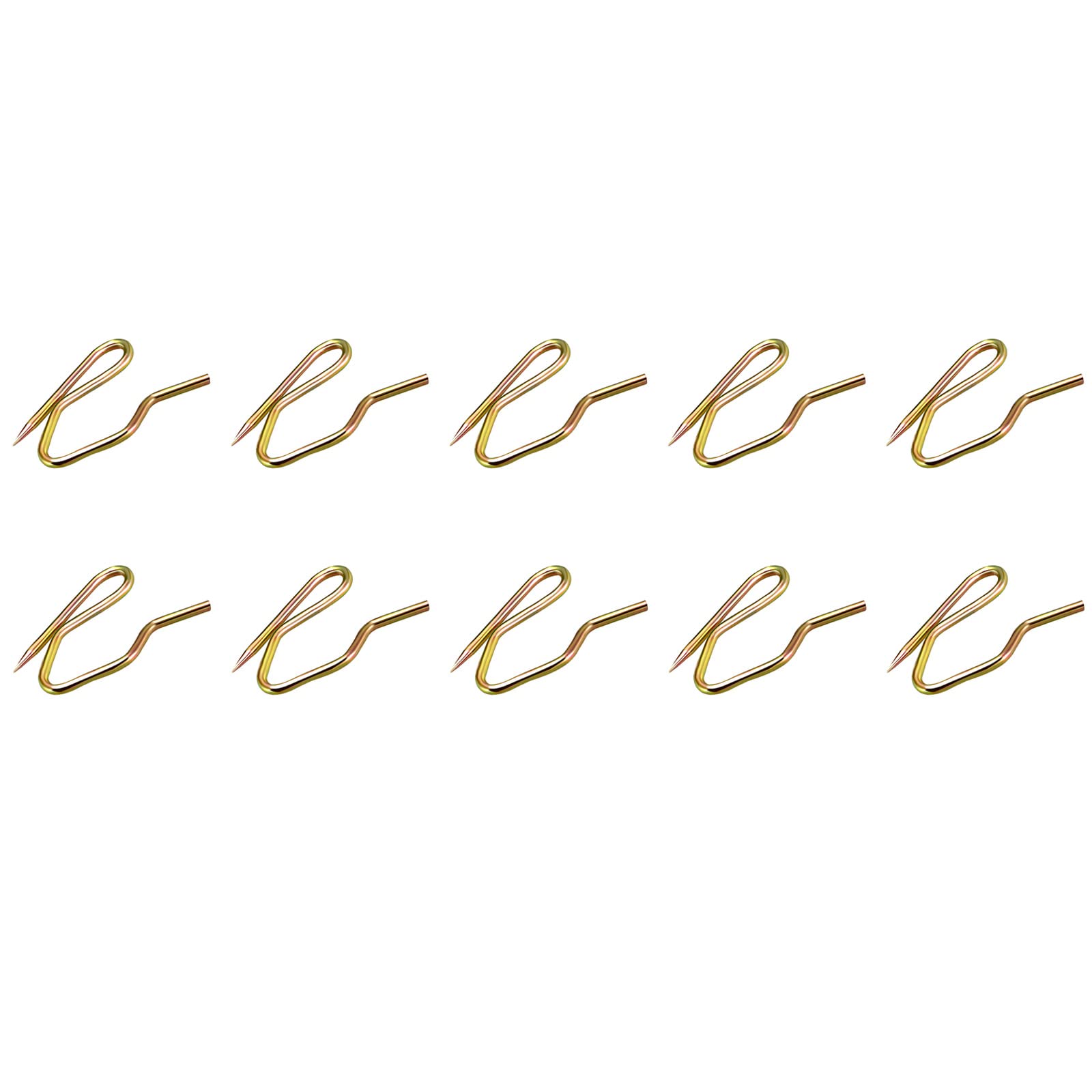 METALLIXITY Drapery Hooks Pins (0.98 x 0.63 Inch) 50Pcs, Metal Curtain Hooks - for Window Door Shower Curtain, Bronze Tone