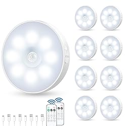YLXS Motion Sensor Puck Light with Remote, Wireless
