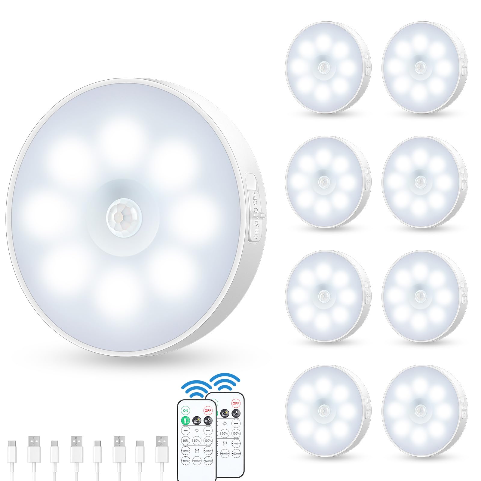 YLXS Motion Sensor Puck Light with Remote, Wireless