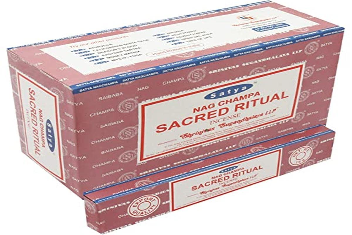Satya 01416 Nag Champa (SACRED RITUAL) Incense Sticks 12 Packs x 15g