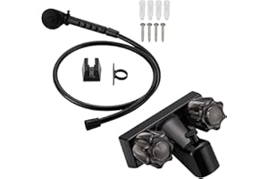 GCBCRIT RV Shower Faucet with Hose and Head, RV Outdoor Shower Kits, RV Tub Faucet with Shower Diverter Outdoor Shower Kit Fits for RV/Campers,Travel Trailer,Motorhome (Bathtub Faucet Kit, Black)