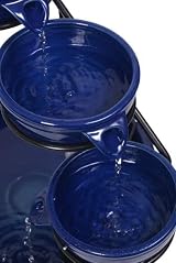 Primrose 55cm Solar Powered Blue Ceramic Outdoor Jug Water Feature view 4