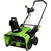 Greenworks 60V 22-Inch Cordless Snow Blower Thrower, Led Lights&180° Adjustable Chute, 13" Clearing Depth&25ft Throw Distance