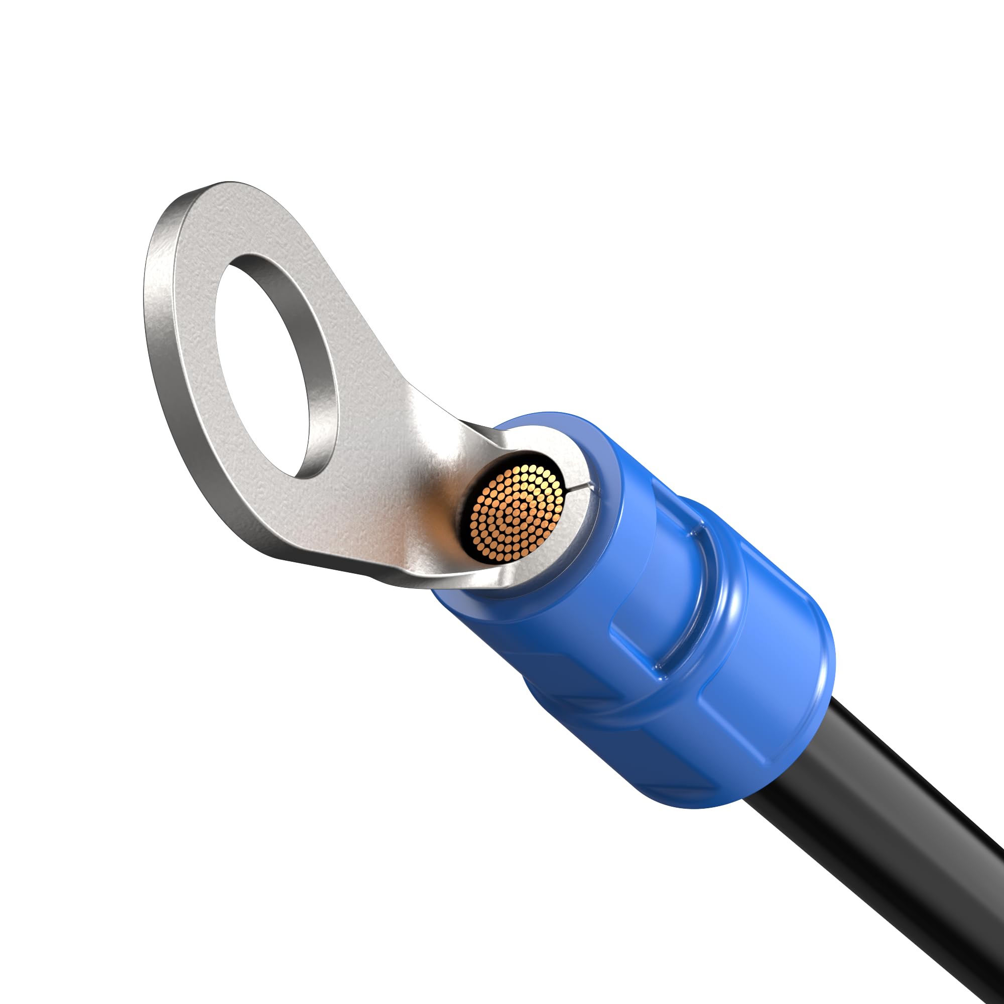 ERKO professional insulated ring terminals 10 pieces for M10 screws and wire size of 16 mm², with polyamide insulation, manufactured according to DIN 46234.