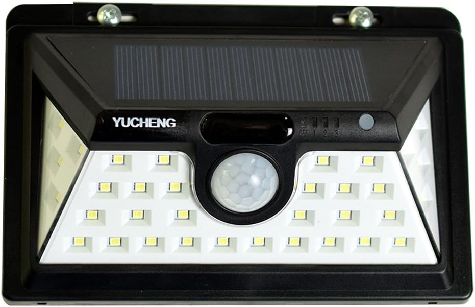 YUCHENG Solar Lights 34 LED Waterproof Motion Sensor Wide Angle Illumination Wireless for Wall Driveway Patio Yard Garden