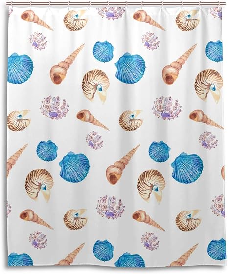 Amazon La Rose シャワーカーテン バスカーテン おしゃれ 貝殻 かわいい 防カビ 防水 防滴 速乾 遮像 リング付属 風呂カーテン 目隠し用 間仕切り バス用品 取付簡単 150 180cm シャワーカーテン ホーム キッチン オンライン通販