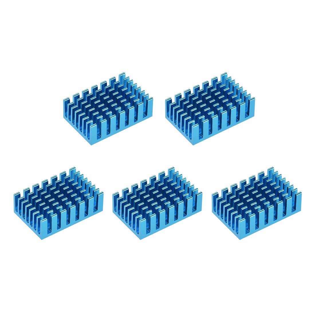 sourcing map Electronic Radiators Heatsink for MOS GPU IC Chip Blue 30 x 20 x 10 mm 5pcs