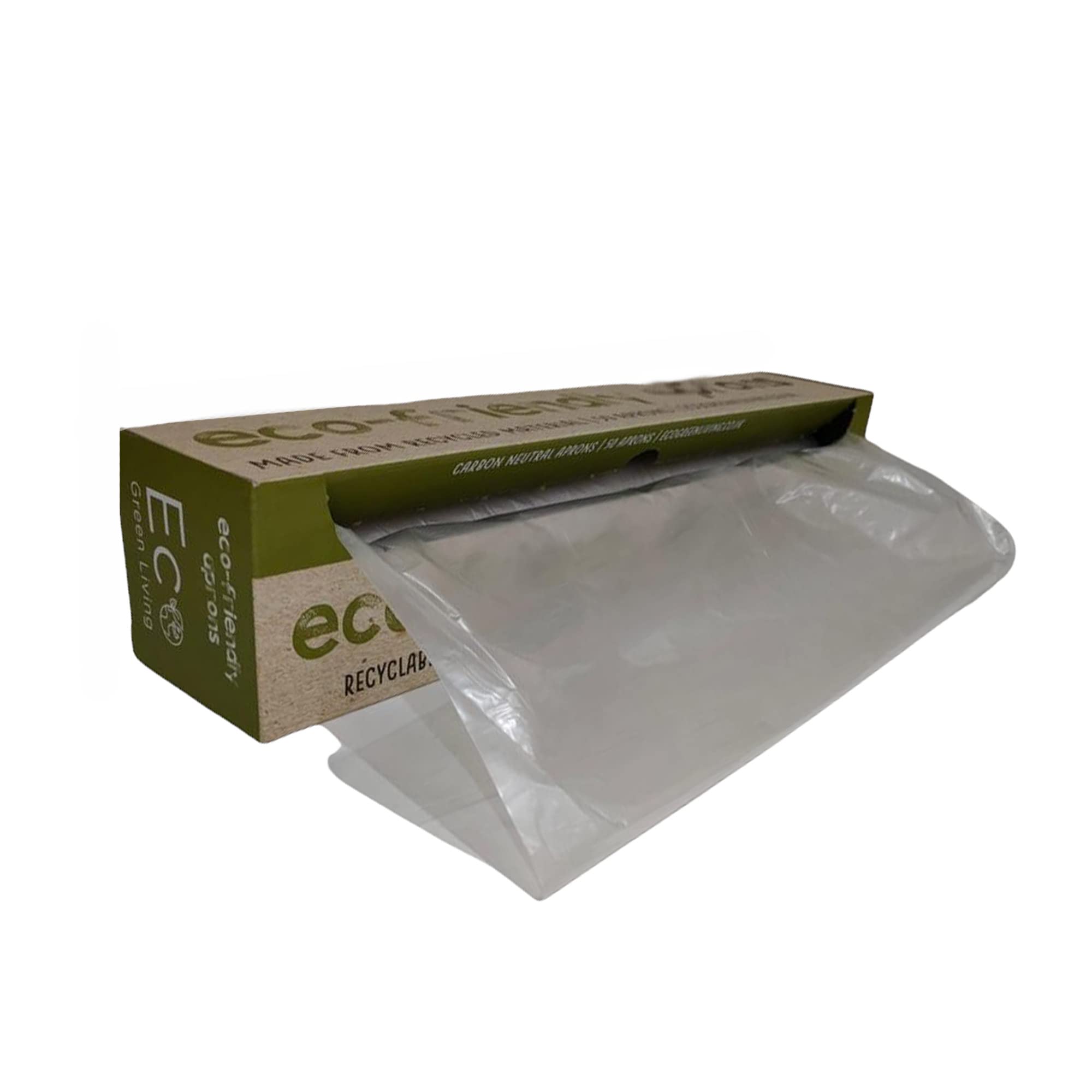 EcoGreenLiving Aprons - Environmentally Friendly - Reduced Carbon - 50 Aprons, Transparent, L